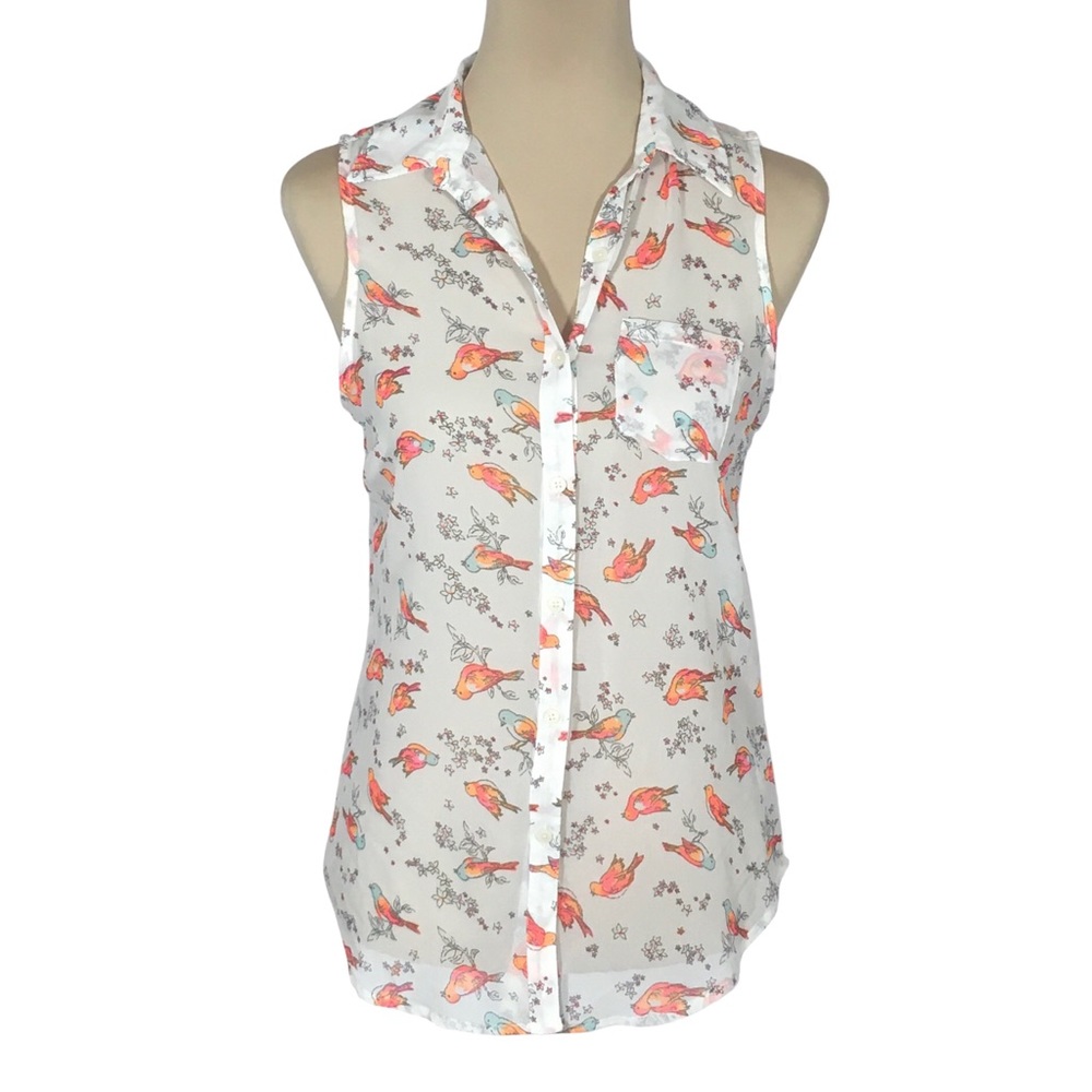 SO Sheer Sleeveless Button-Up, Medium (Juniors), Like New